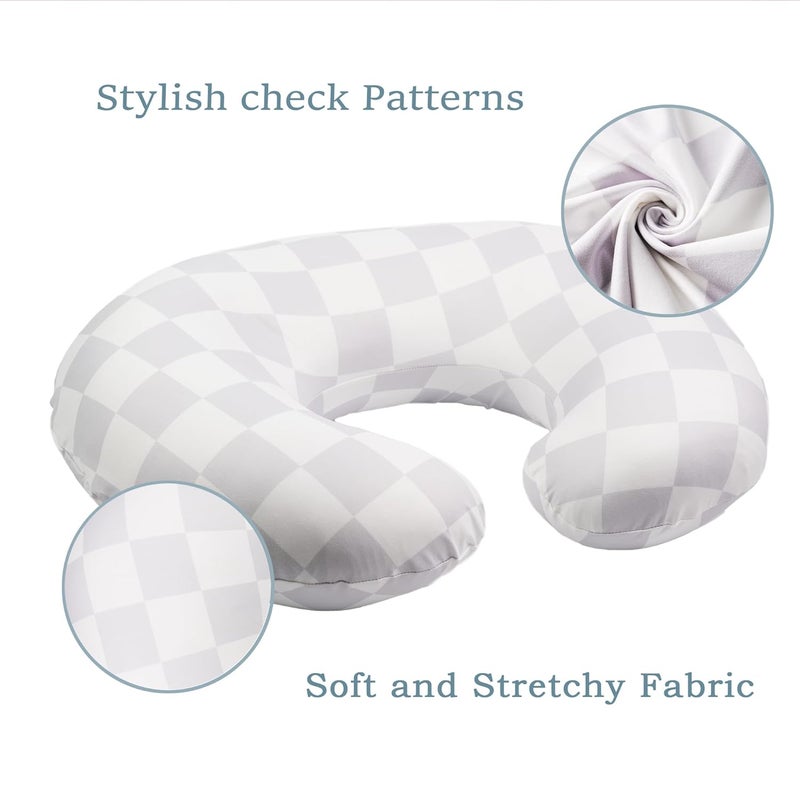 wirein Nursing Pillow Cover, Soft Stretchy Removable Slipcover for Breastfeeding Pillows,Comfortable Nursing Pillow Case for Infant Baby Boys Girls Newborn,Gray - Image 2